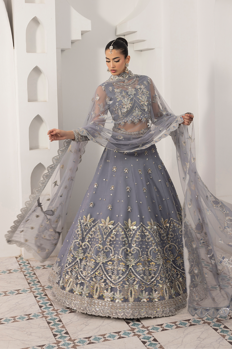 grey bridal dress pakistani Gown – KK3413