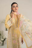 Maria B - 3 Piece Embroidered Dobby Lawn Suit - YELLOW