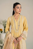 Maria B - 3 Piece Embroidered Dobby Lawn Suit - YELLOW