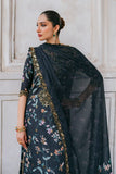 Iznik - Black - Embroidered Lawn with Digital Printed Silk Dupatta