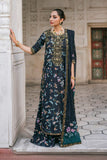 Iznik - Black - Embroidered Lawn with Digital Printed Silk Dupatta