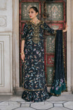 Iznik - Black - Embroidered Lawn with Digital Printed Silk Dupatta